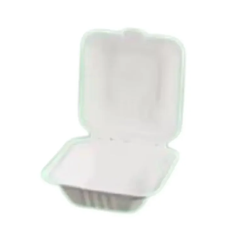 6 Inch American-Style Sugarcane Bagasse Clamshell