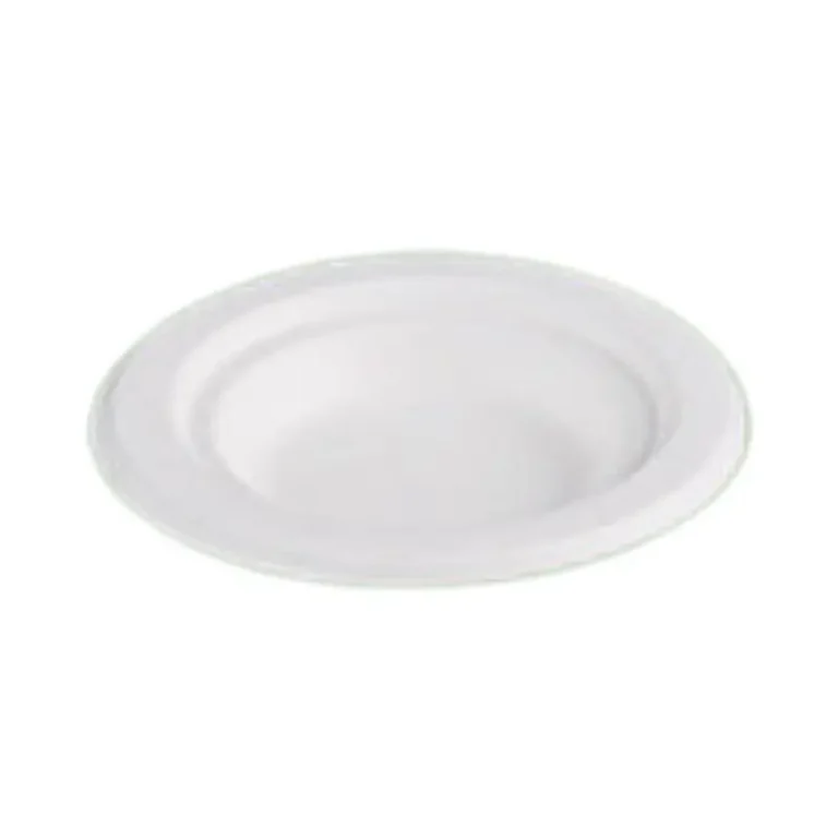 6 Inch Round Sugarcane Bagasse Plate