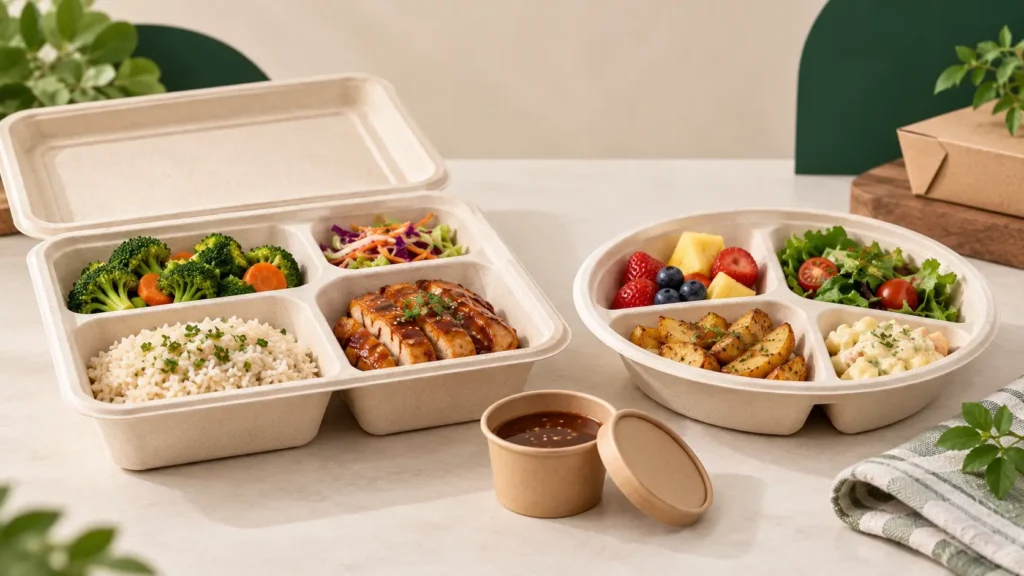 Emballages alimentaires à compartiments pour repas composés de plusieurs éléments