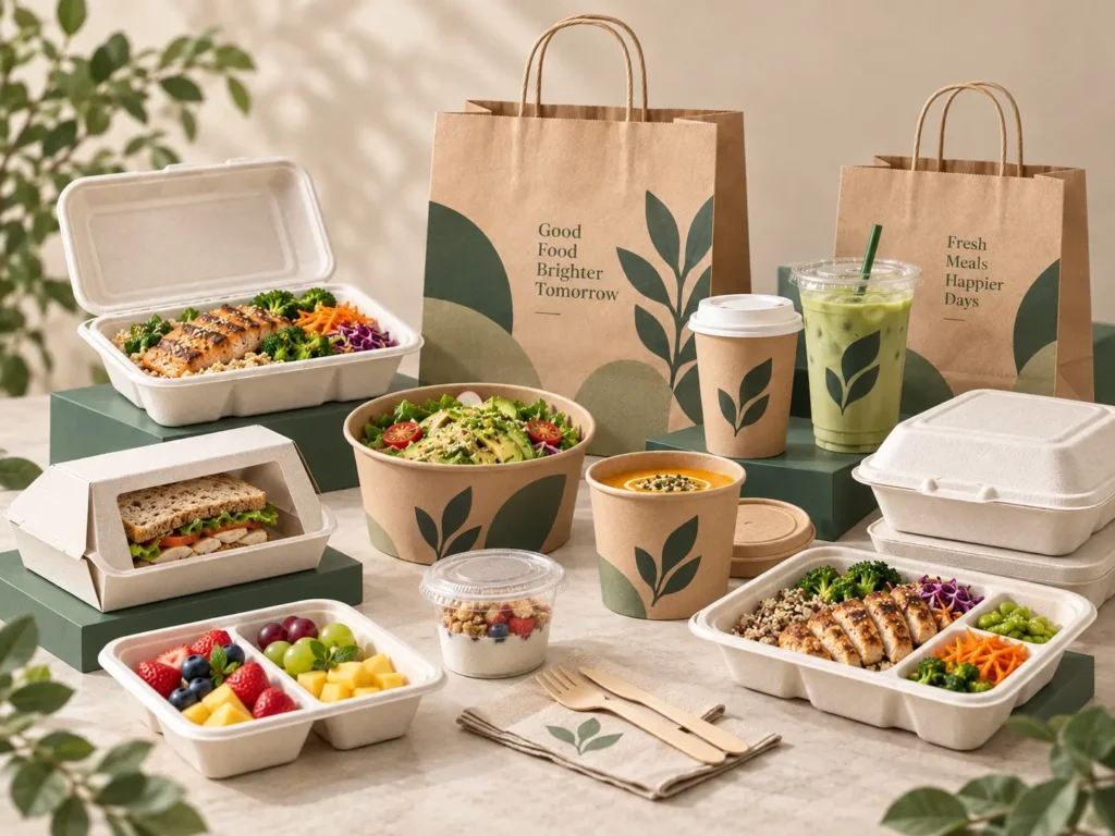 Emballages pour la livraison de repas à emporter et le transport