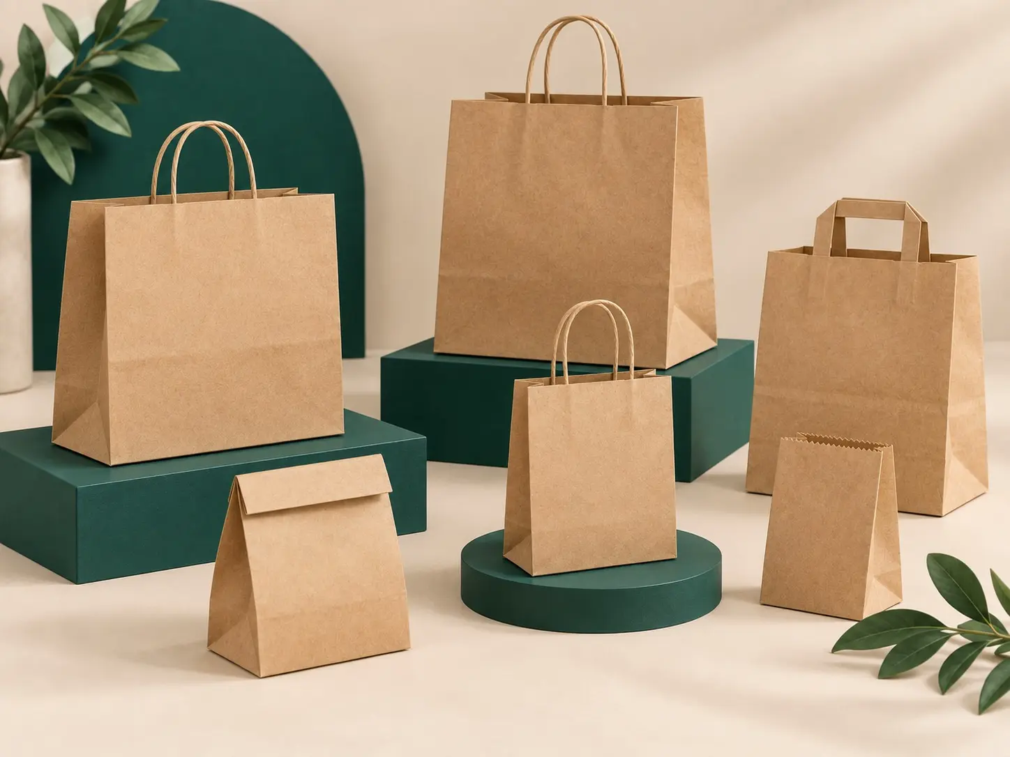Kraft Paper Bags for Retail and Food Packaging