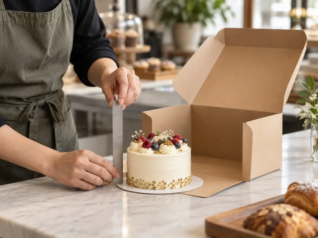 Measuring a Finished Dessert for a Kraft Cake Box