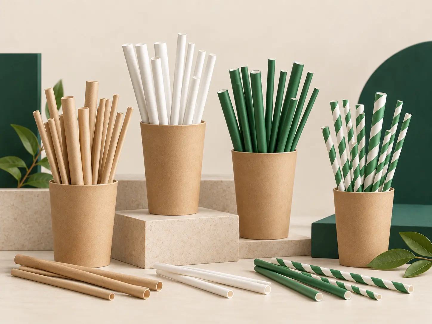 Paper Straws in Different Sizes and Colors