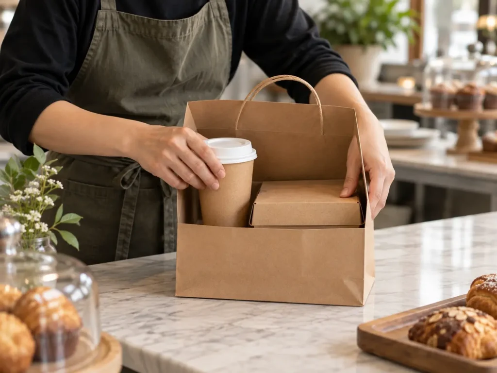 Testing a Paper Cup Food Box and Takeaway Bag Together